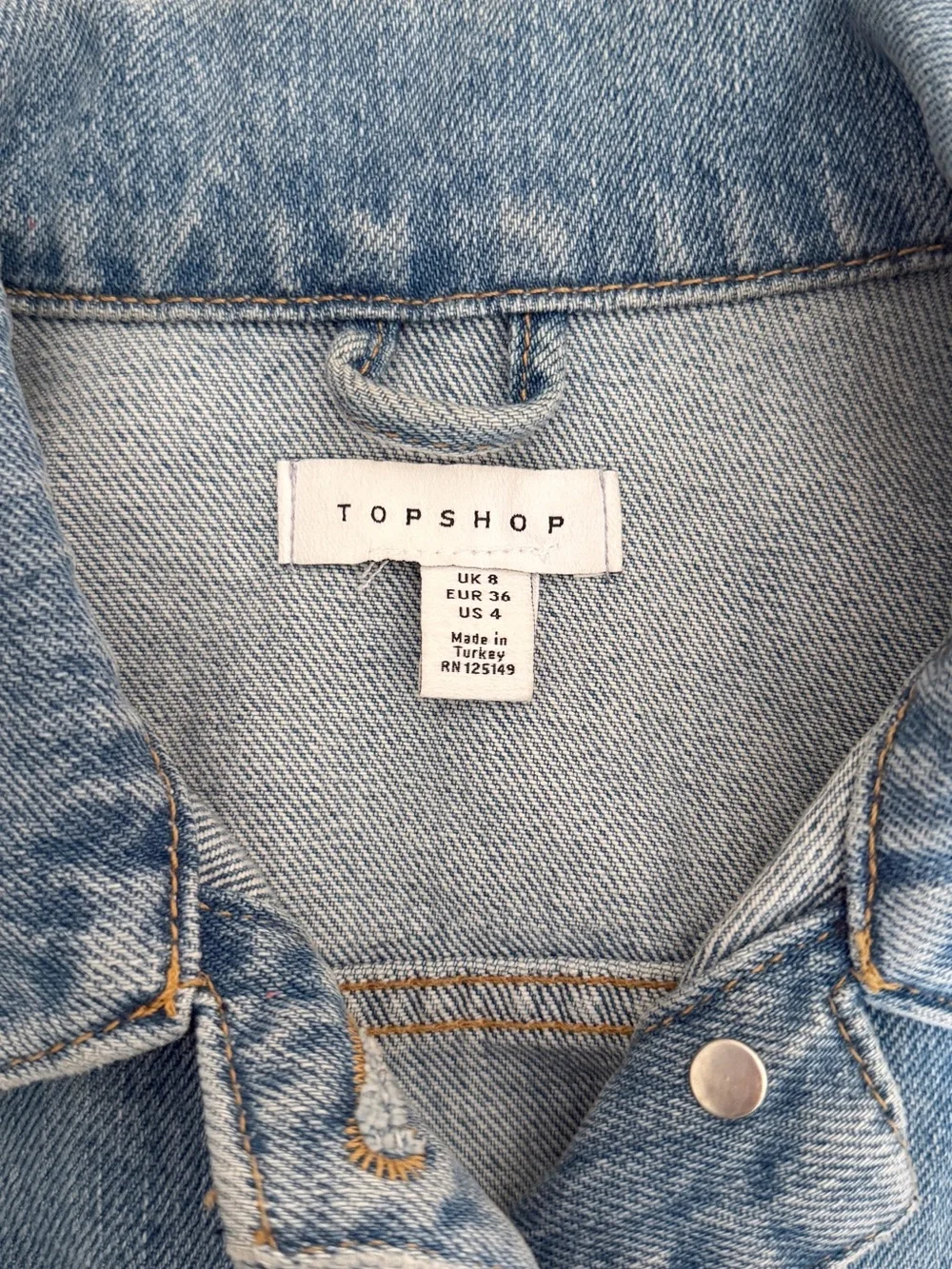 Topshop Light Blue Cropped Denim Jacket